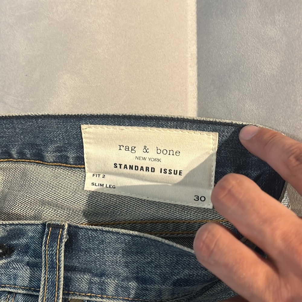 $325 Rag & Bone Size 30 Slim Leg Distressed Style Jeans Pants NWOT - Picture 2 of 9